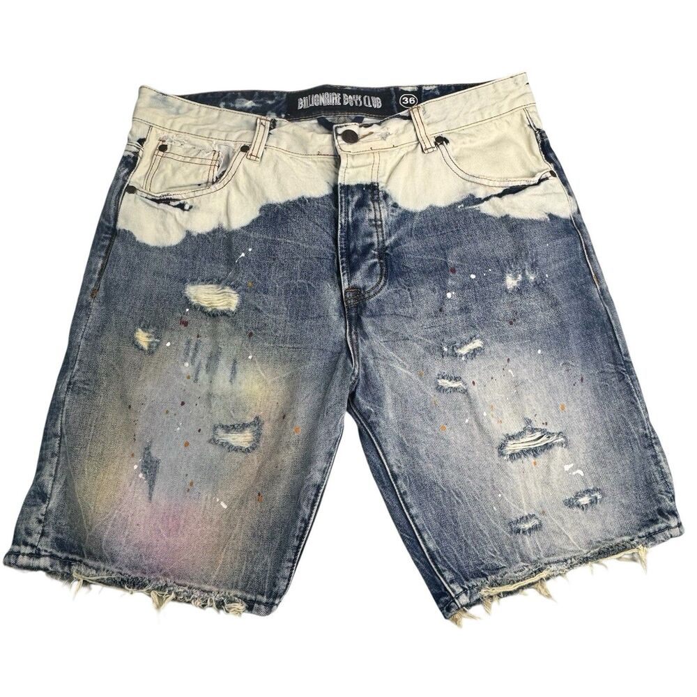Billionaire Boys Club Men’s Hippie Jean Shorts Size 36 Bleached Painted